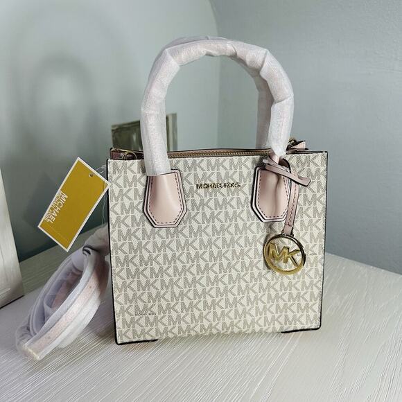 MICHAEL Michael Kors Handbags - MICHAEL KORS Mercer Medium Logo and Leather Accordion Crossbody Bag